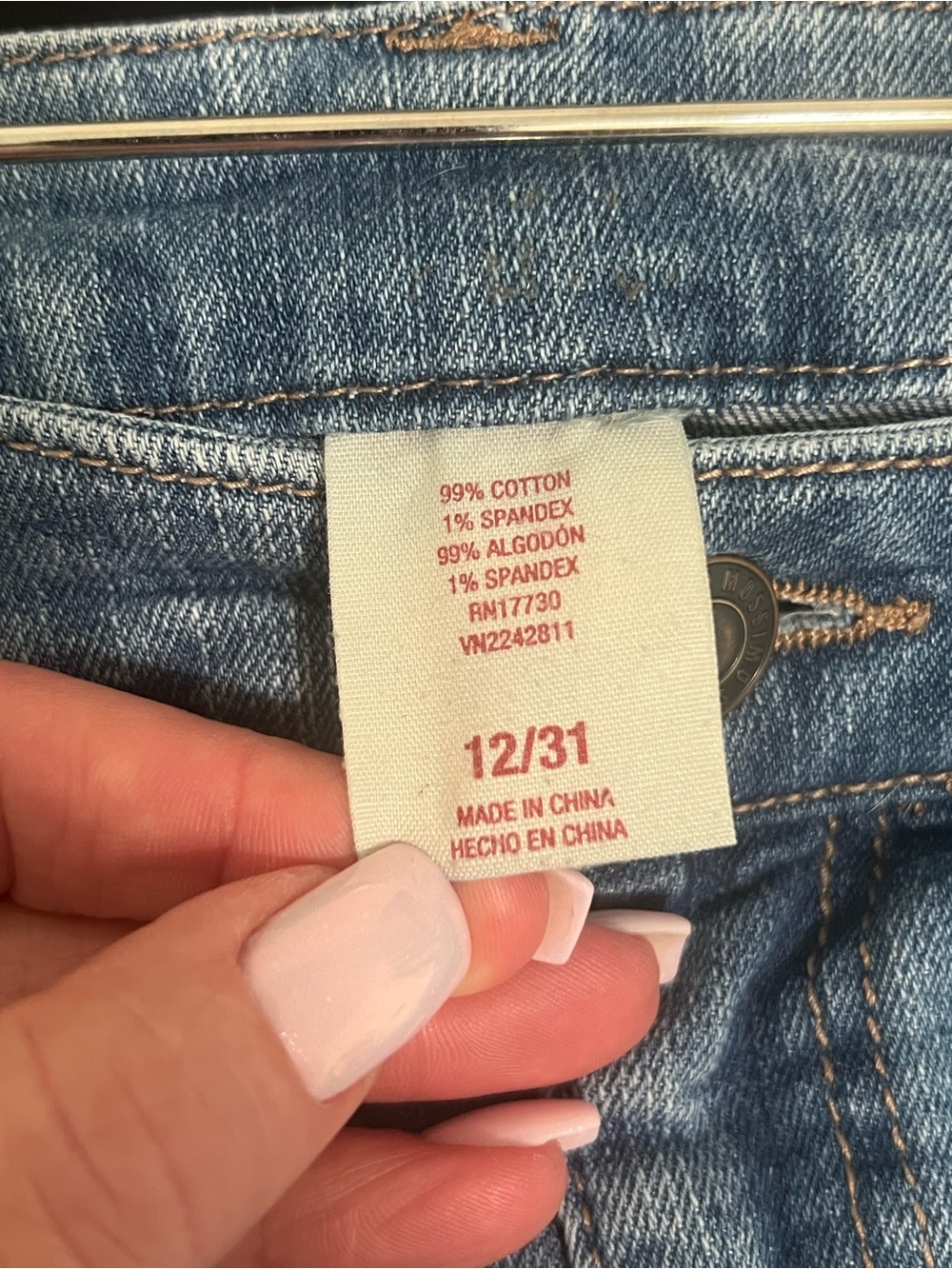 Light Blue Distressed Denim Mini Skirt - Picture 2 of 8